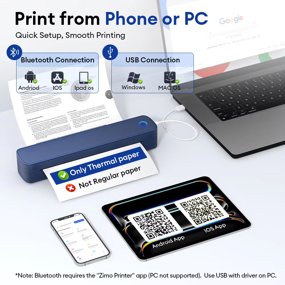 A4 Thermal Printer Mini Portab - Commercial Document Printing recension och pris